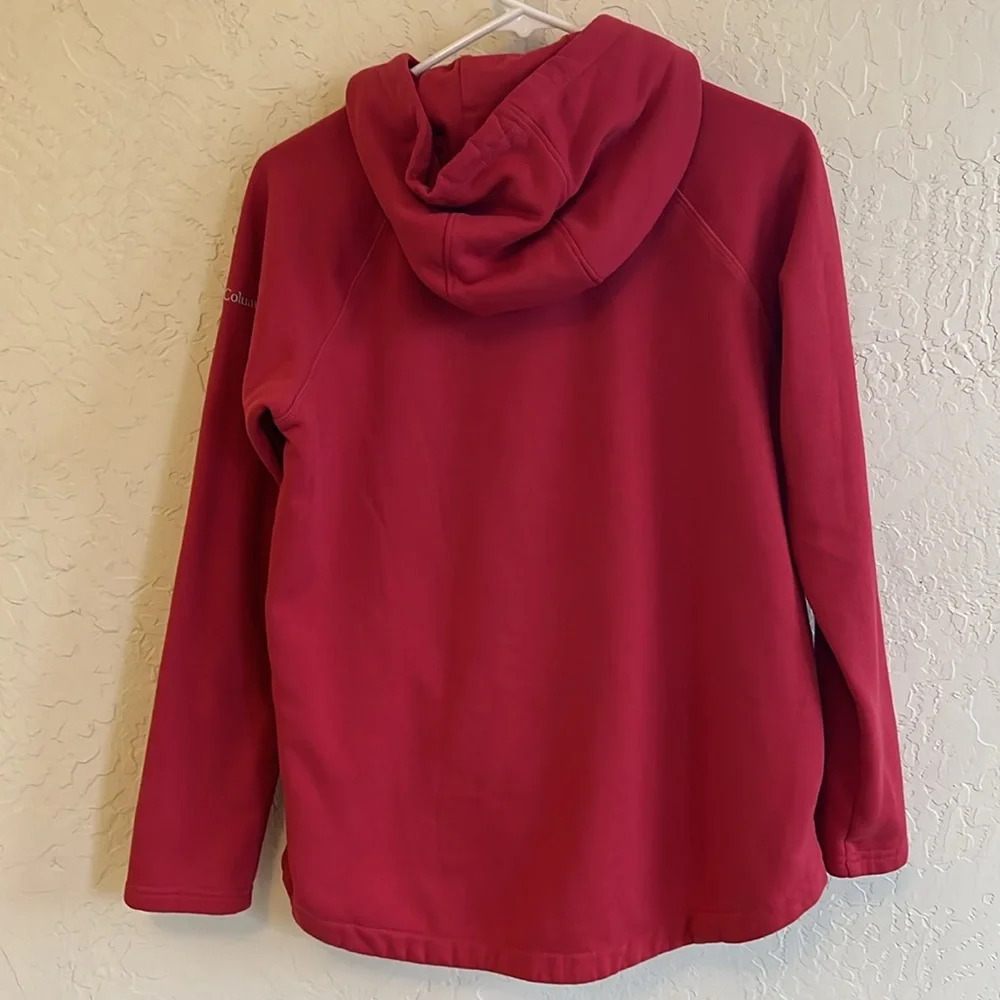 Columbia women's size small salmon pink red pullover sweatshirt mountain scene - Picture 6 of 9